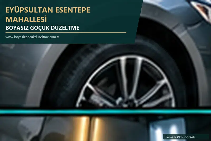 Eyüpsultan Esentepe Mahallesi sabit nokta ve mobil PDR randevusunu anlatan temsili otomobil hizmeti görseli