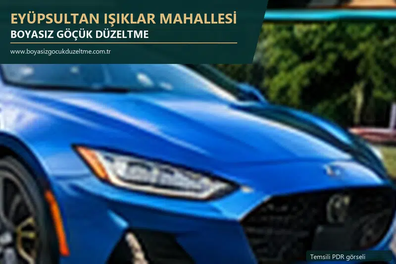 Eyüpsultan Işıklar Mahallesi hizmet rehberi için modern otomobil ve boyasız göçük incelemesini anlatan temsili görsel