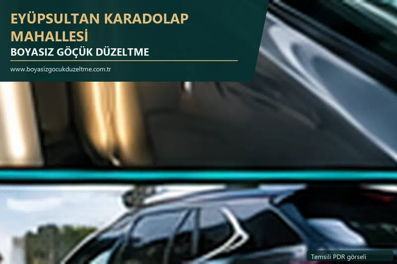 Eyüpsultan Karadolap Mahallesi sabit nokta ve mobil PDR randevusunu anlatan temsili otomobil hizmeti görseli