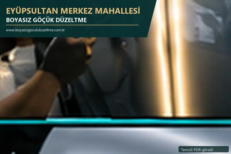Eyüpsultan Merkez Mahallesi sabit nokta ve mobil PDR randevusunu anlatan temsili otomobil hizmeti görseli