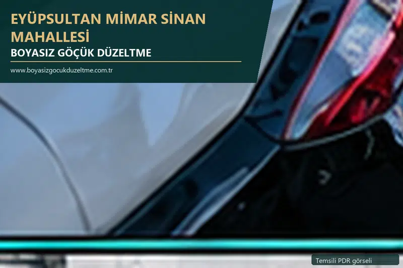 Eyüpsultan Mimar Sinan Mahallesi sabit nokta ve mobil PDR randevusunu anlatan temsili otomobil hizmeti görseli