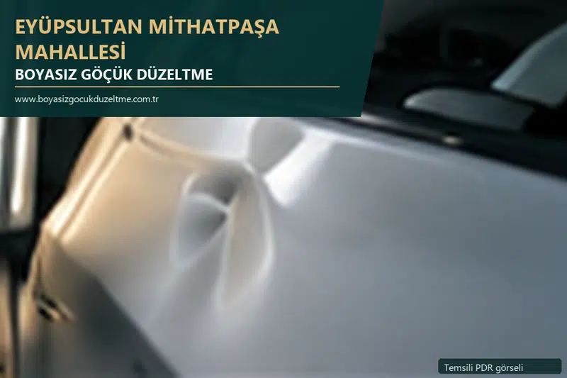 Eyüpsultan Mithatpaşa Mahallesi hizmet rehberi için modern otomobil ve boyasız göçük incelemesini anlatan temsili görsel