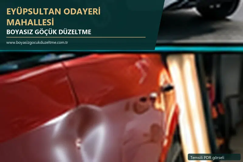 Eyüpsultan Odayeri Mahallesi sabit nokta ve mobil PDR randevusunu anlatan temsili otomobil hizmeti görseli