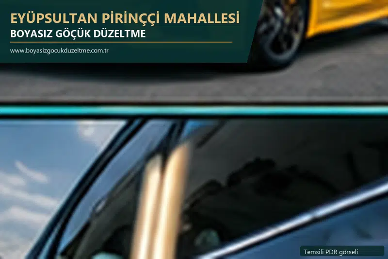 Eyüpsultan Pirinççi Mahallesi sabit nokta ve mobil PDR randevusunu anlatan temsili otomobil hizmeti görseli