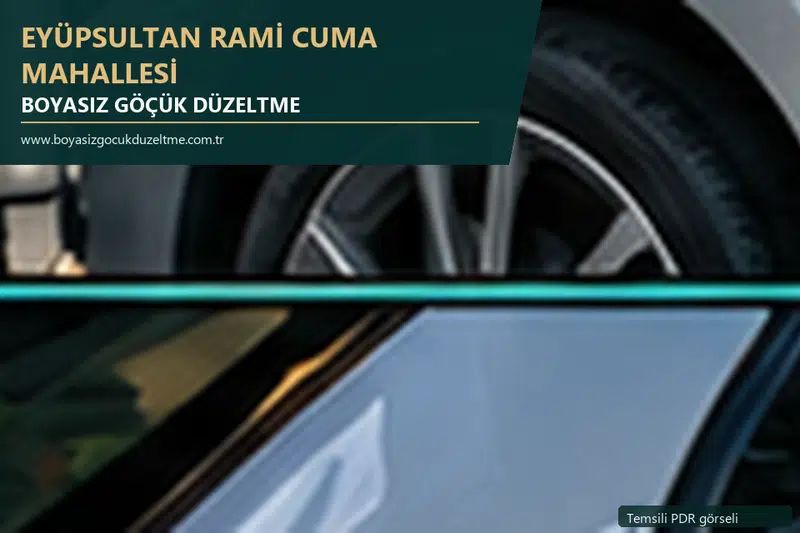 Eyüpsultan Rami Cuma Mahallesi sabit nokta ve mobil PDR randevusunu anlatan temsili otomobil hizmeti görseli