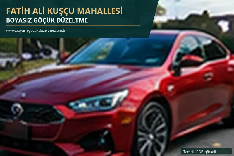 Fatih Ali Kuşçu Mahallesi hizmet rehberi için modern otomobil ve boyasız göçük incelemesini anlatan temsili görsel