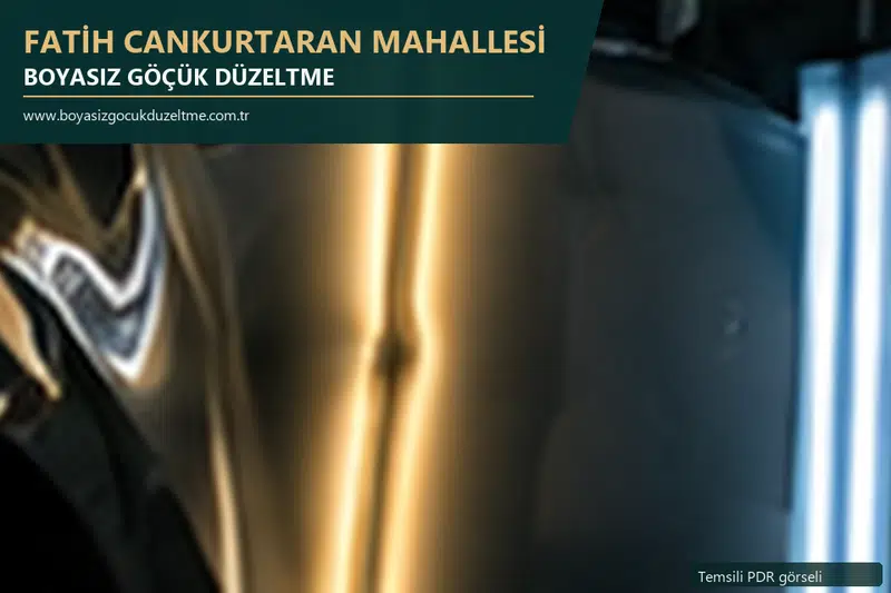 Fatih Cankurtaran Mahallesi hizmet rehberi için modern otomobil ve boyasız göçük incelemesini anlatan temsili görsel