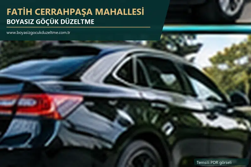 Fatih Cerrahpaşa Mahallesi sabit nokta ve mobil PDR randevusunu anlatan temsili otomobil hizmeti görseli