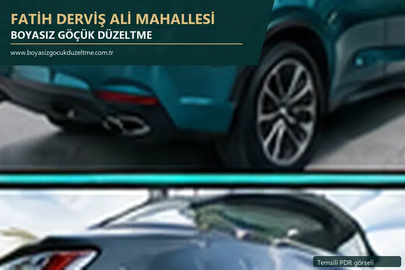 Fatih Derviş Ali Mahallesi sabit nokta ve mobil PDR randevusunu anlatan temsili otomobil hizmeti görseli