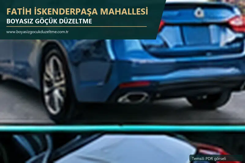 Fatih İskenderpaşa Mahallesi sabit nokta ve mobil PDR randevusunu anlatan temsili otomobil hizmeti görseli