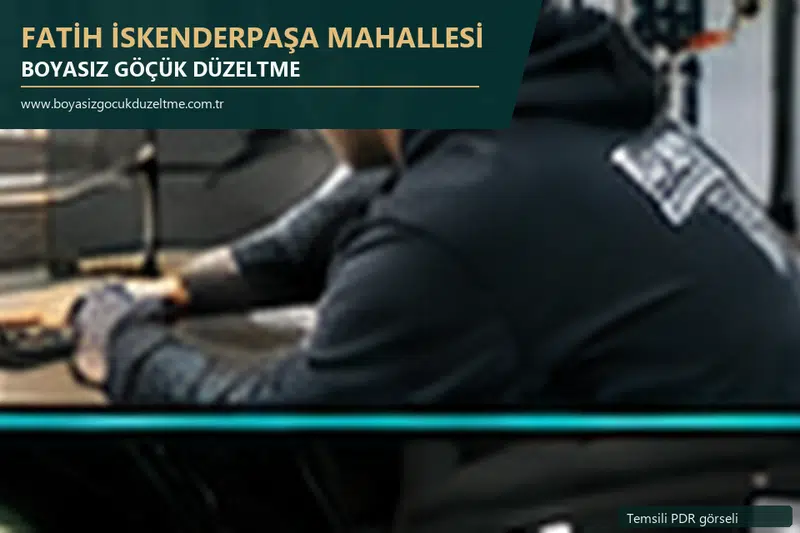 Fatih İskenderpaşa Mahallesi hizmet rehberi için modern otomobil ve boyasız göçük incelemesini anlatan temsili görsel