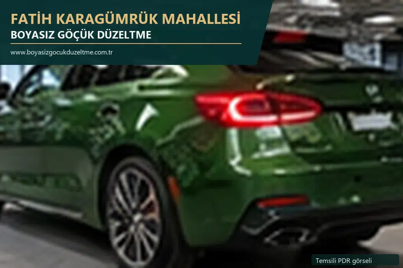 Fatih Karagümrük Mahallesi sabit nokta ve mobil PDR randevusunu anlatan temsili otomobil hizmeti görseli