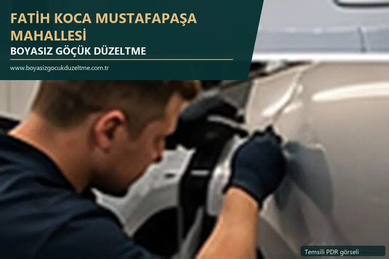 Fatih Koca Mustafapaşa Mahallesi sabit nokta ve mobil PDR randevusunu anlatan temsili otomobil hizmeti görseli