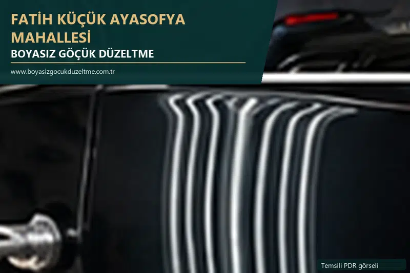 Fatih Küçük Ayasofya Mahallesi hizmet rehberi için modern otomobil ve boyasız göçük incelemesini anlatan temsili görsel