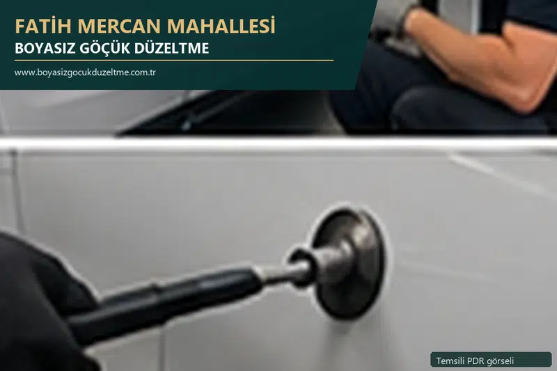 Fatih Mercan Mahallesi sabit nokta ve mobil PDR randevusunu anlatan temsili otomobil hizmeti görseli