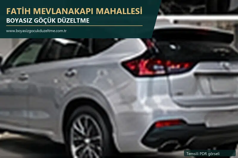 Fatih Mevlanakapı Mahallesi hizmet rehberi için modern otomobil ve boyasız göçük incelemesini anlatan temsili görsel
