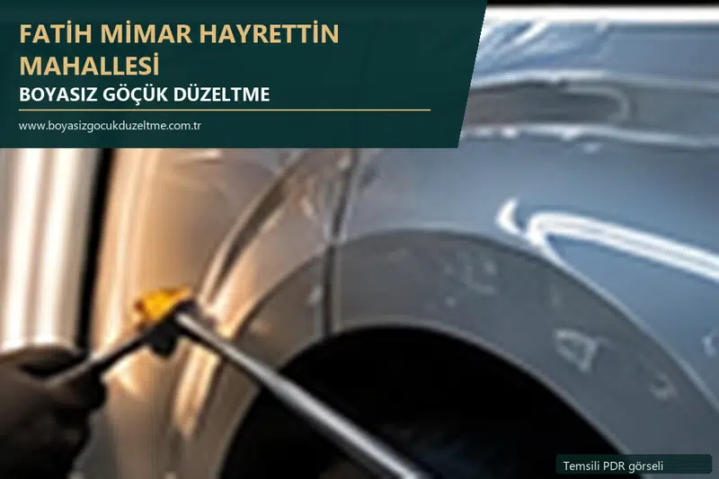 Fatih Mimar Hayrettin Mahallesi sabit nokta ve mobil PDR randevusunu anlatan temsili otomobil hizmeti görseli