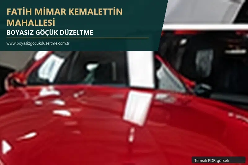 Fatih Mimar Kemalettin Mahallesi sabit nokta ve mobil PDR randevusunu anlatan temsili otomobil hizmeti görseli