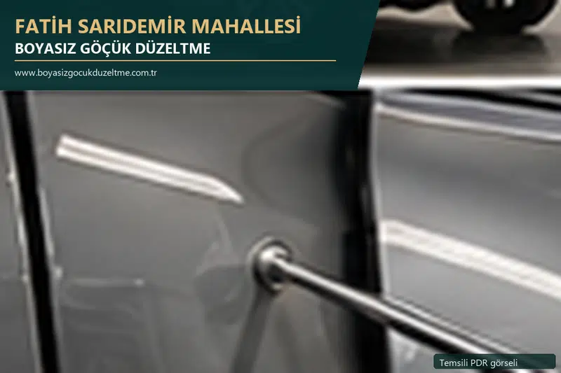 Fatih Sarıdemir Mahallesi sabit nokta ve mobil PDR randevusunu anlatan temsili otomobil hizmeti görseli
