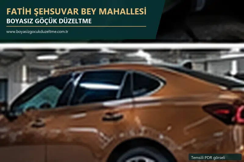 Fatih Şehsuvar Bey Mahallesi sabit nokta ve mobil PDR randevusunu anlatan temsili otomobil hizmeti görseli