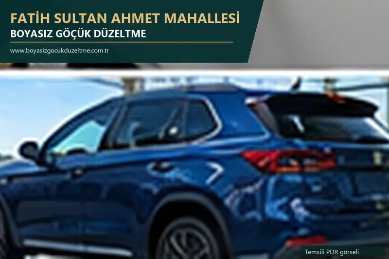 Fatih Sultan Ahmet Mahallesi sabit nokta ve mobil PDR randevusunu anlatan temsili otomobil hizmeti görseli