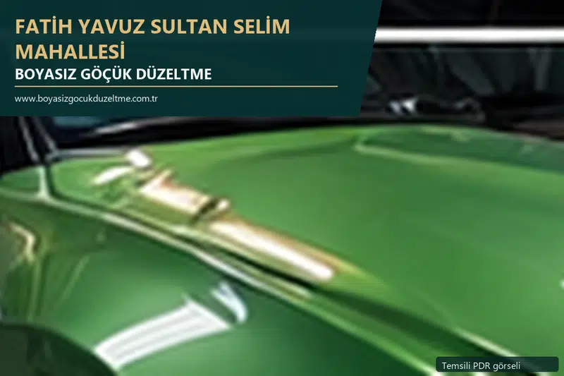 Fatih Yavuz Sultan Selim Mahallesi hizmet rehberi için modern otomobil ve boyasız göçük incelemesini anlatan temsili görsel