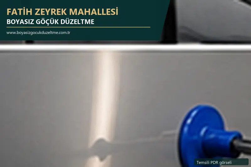 Fatih Zeyrek Mahallesi sabit nokta ve mobil PDR randevusunu anlatan temsili otomobil hizmeti görseli