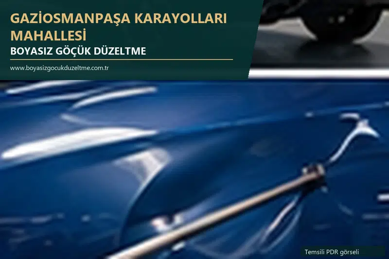 Gaziosmanpaşa Karayolları Mahallesi sabit nokta ve mobil PDR randevusunu anlatan temsili otomobil hizmeti görseli