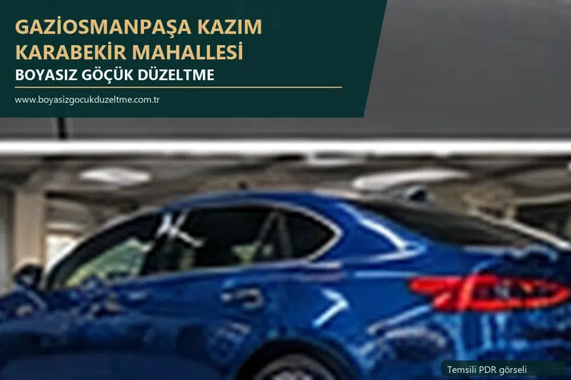 Gaziosmanpaşa Kazım Karabekir Mahallesi hizmet rehberi için modern otomobil ve boyasız göçük incelemesini anlatan temsili görsel