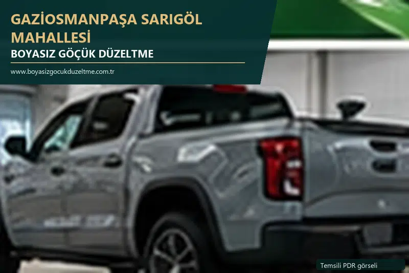 Gaziosmanpaşa Sarıgöl Mahallesi hizmet rehberi için modern otomobil ve boyasız göçük incelemesini anlatan temsili görsel