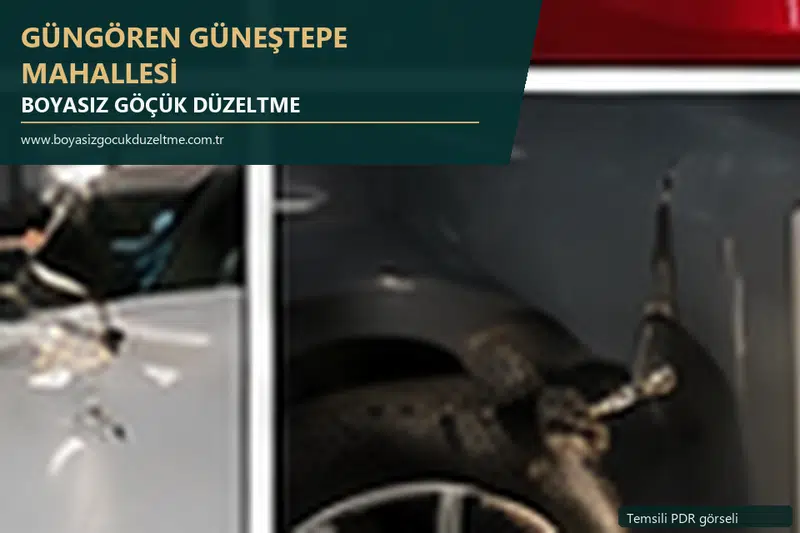 Güngören Güneştepe Mahallesi sabit nokta ve mobil PDR randevusunu anlatan temsili otomobil hizmeti görseli
