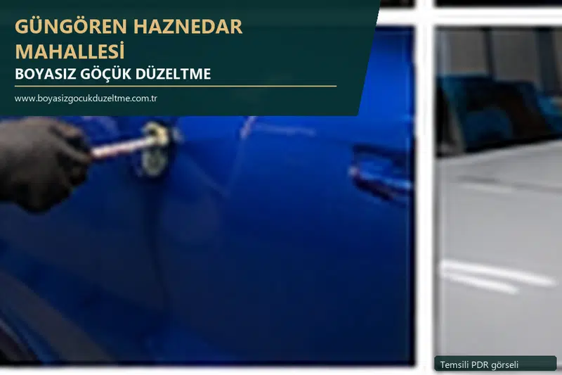 Güngören Haznedar Mahallesi sabit nokta ve mobil PDR randevusunu anlatan temsili otomobil hizmeti görseli