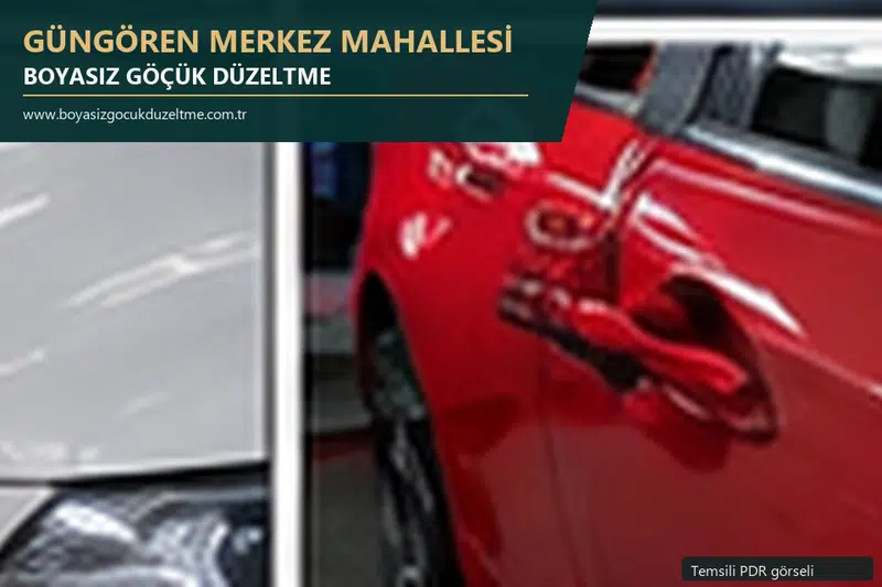 Güngören Merkez Mahallesi sabit nokta ve mobil PDR randevusunu anlatan temsili otomobil hizmeti görseli
