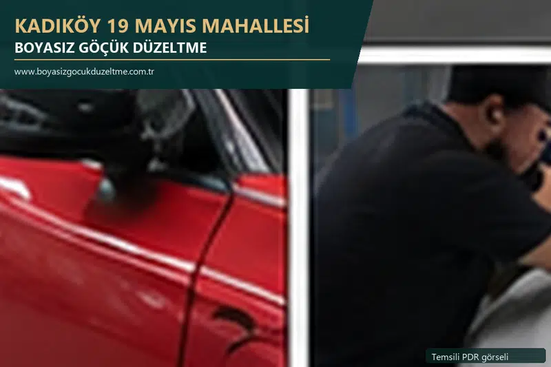 Kadıköy 19 Mayıs Mahallesi hizmet rehberi için modern otomobil ve boyasız göçük incelemesini anlatan temsili görsel