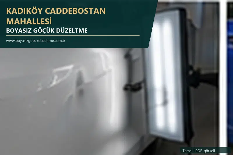Kadıköy Caddebostan Mahallesi hizmet rehberi için modern otomobil ve boyasız göçük incelemesini anlatan temsili görsel