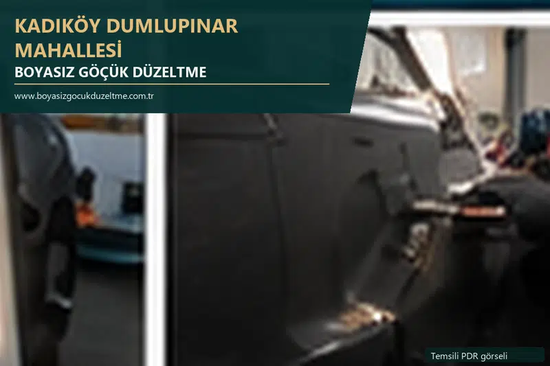 Kadıköy Dumlupınar Mahallesi hizmet rehberi için modern otomobil ve boyasız göçük incelemesini anlatan temsili görsel