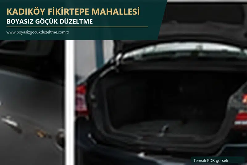 Kadıköy Fikirtepe Mahallesi hizmet rehberi için modern otomobil ve boyasız göçük incelemesini anlatan temsili görsel