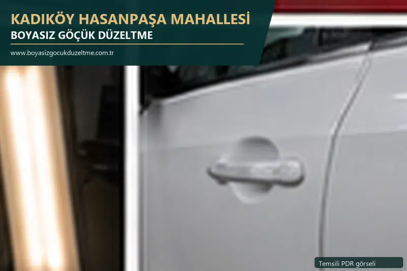 Kadıköy Hasanpaşa Mahallesi sabit nokta ve mobil PDR randevusunu anlatan temsili otomobil hizmeti görseli