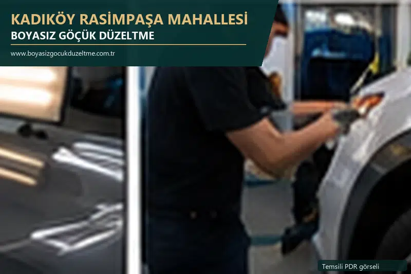 Kadıköy Rasimpaşa Mahallesi sabit nokta ve mobil PDR randevusunu anlatan temsili otomobil hizmeti görseli