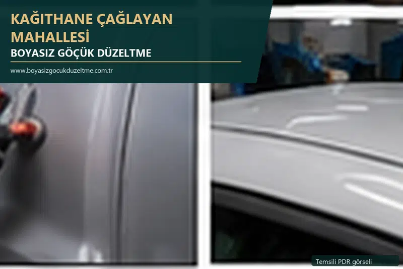 Kağıthane Çağlayan Mahallesi sabit nokta ve mobil PDR randevusunu anlatan temsili otomobil hizmeti görseli