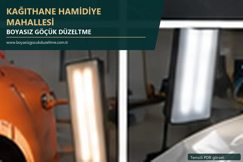 Kağıthane Hamidiye Mahallesi sabit nokta ve mobil PDR randevusunu anlatan temsili otomobil hizmeti görseli