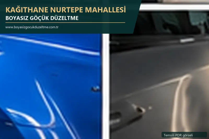 Kağıthane Nurtepe Mahallesi sabit nokta ve mobil PDR randevusunu anlatan temsili otomobil hizmeti görseli
