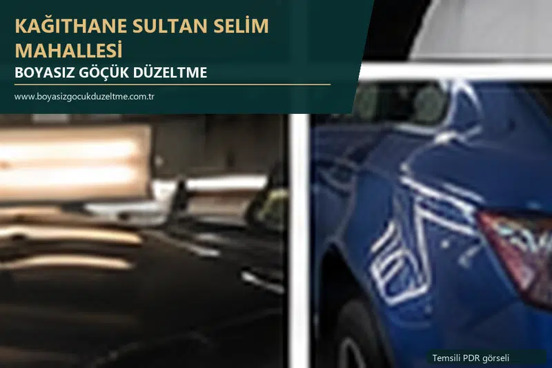 Kağıthane Sultan Selim Mahallesi hizmet rehberi için modern otomobil ve boyasız göçük incelemesini anlatan temsili görsel