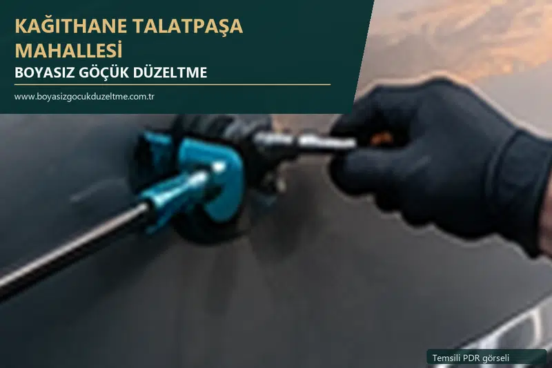 Kağıthane Talatpaşa Mahallesi sabit nokta ve mobil PDR randevusunu anlatan temsili otomobil hizmeti görseli