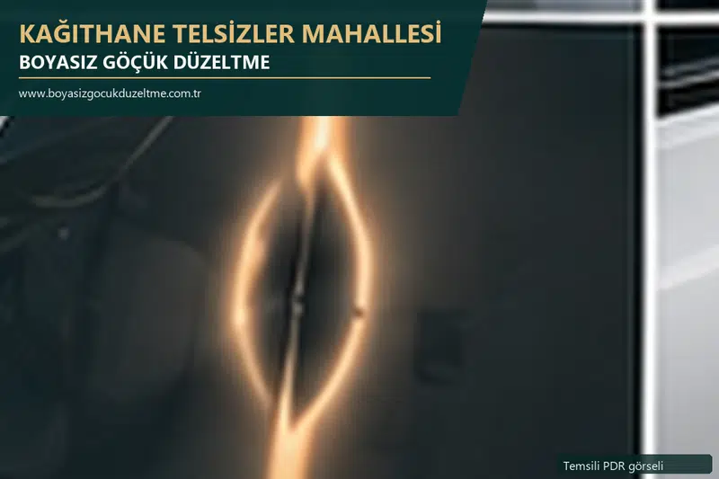 Kağıthane Telsizler Mahallesi sabit nokta ve mobil PDR randevusunu anlatan temsili otomobil hizmeti görseli