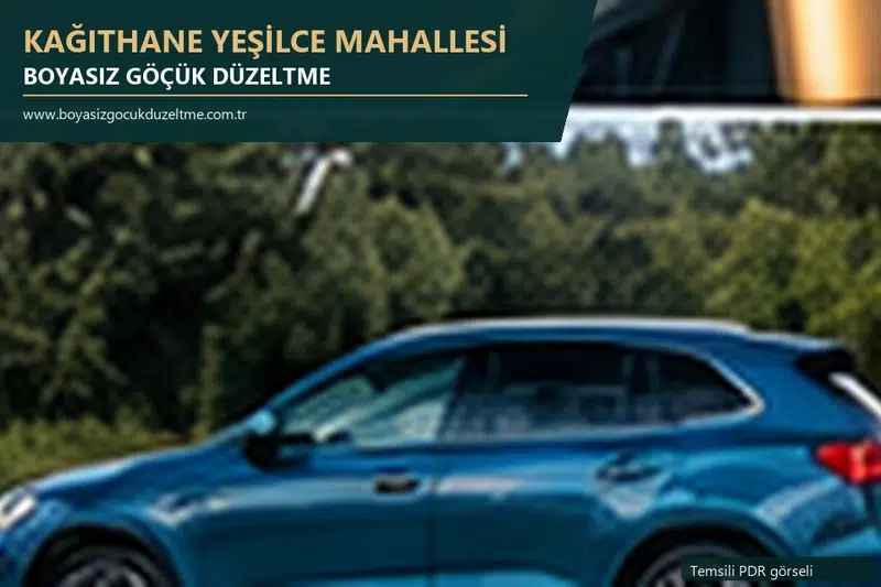 Kağıthane Yeşilce Mahallesi sabit nokta ve mobil PDR randevusunu anlatan temsili otomobil hizmeti görseli