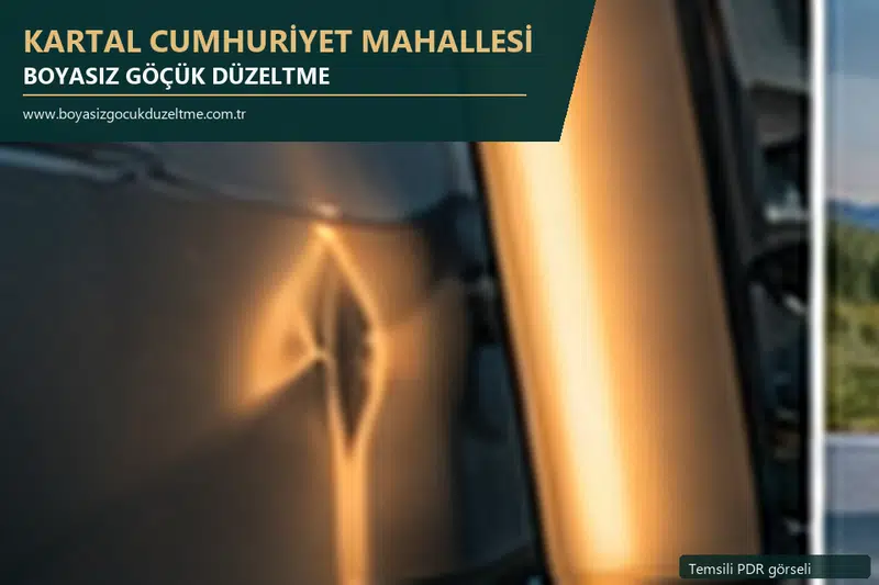 Kartal Cumhuriyet Mahallesi sabit nokta ve mobil PDR randevusunu anlatan temsili otomobil hizmeti görseli