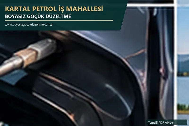 Kartal Petrol İş Mahallesi hizmet rehberi için modern otomobil ve boyasız göçük incelemesini anlatan temsili görsel