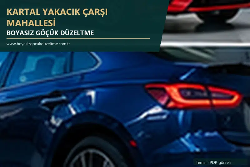 Kartal Yakacık Çarşı Mahallesi hizmet rehberi için modern otomobil ve boyasız göçük incelemesini anlatan temsili görsel