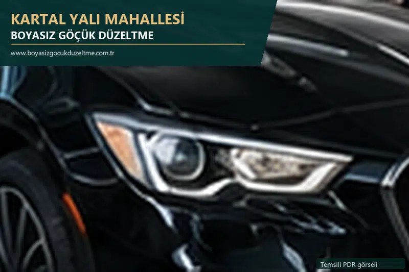 Kartal Yalı Mahallesi hizmet rehberi için modern otomobil ve boyasız göçük incelemesini anlatan temsili görsel